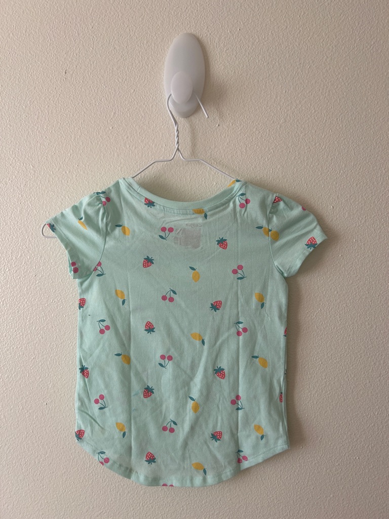 Cat & Jack Mint Short Sleeve Tee With Strawberry, Lemon & Cherry Print — image 3 of 3